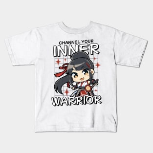 CHIBI SAMURAI GIRL Kids T-Shirt